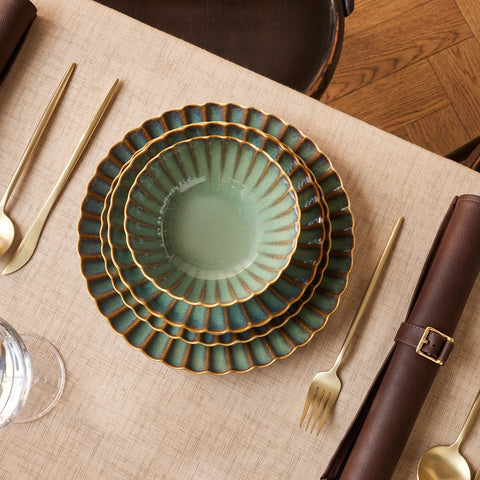 Karaca Earth Collection Cora Reactive Glaze 24-Piece Stoneware Dinner Set for 6 People, Multi