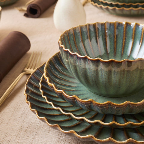 Karaca Earth Collection Cora Reactive Glaze 24-Piece Stoneware Dinner Set for 6 People, Multi