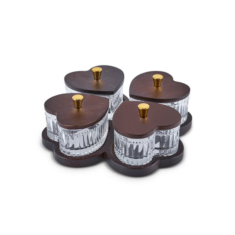 Karaca Heart 4-Piece Breakfast Serving Set, Multicolour
