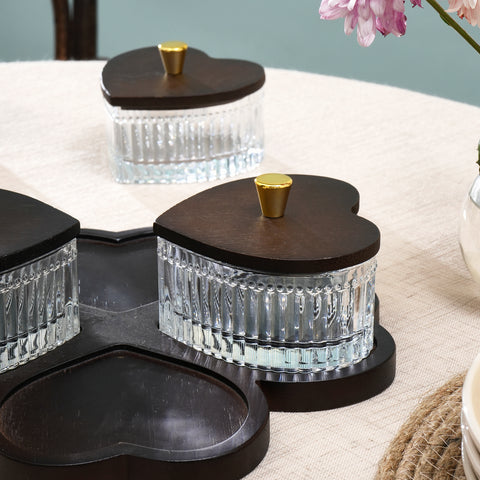 Karaca Heart 4-Piece Breakfast Serving Set, Multicolour