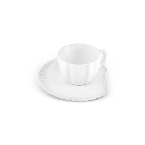 Karaca Stream Bone Ostra 34-Piece Serveware Set for 6 People, White