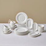 Karaca Forever Bone China Perla 26-Piece Serveware Set for 6 People, White