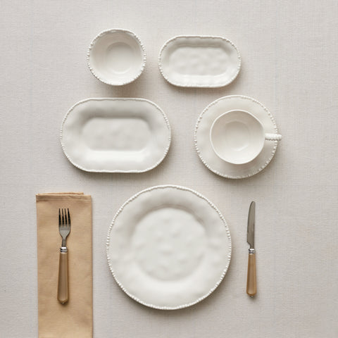 Karaca Forever Bone China Perla 26-Piece Serveware Set for 6 People, White