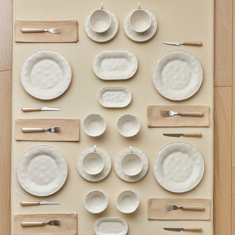 Karaca Forever Bone China Perla 26-Piece Serveware Set for 6 People, White