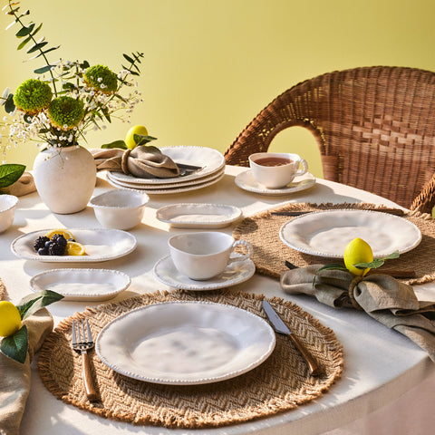 Karaca Forever Bone China Perla 26-Piece Serveware Set for 6 People, White