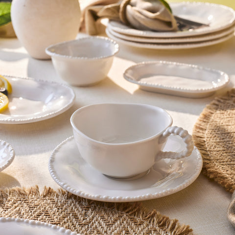Karaca Forever Bone China Perla 26-Piece Serveware Set for 6 People, White