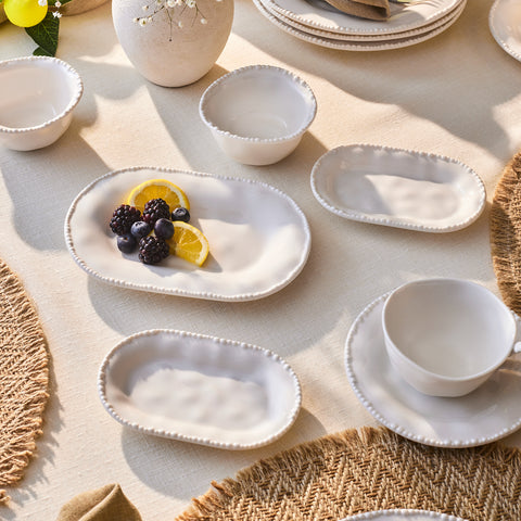 Karaca Forever Bone China Perla 26-Piece Serveware Set for 6 People, White