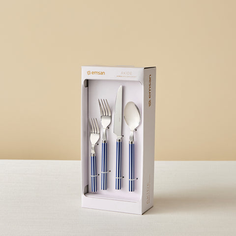 Emsan Akide 24-Piece Cutlery Set for 6 People, Navy Blue
