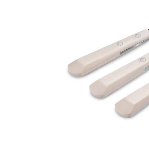 Emsan Rivet 24-Piece Cutlery Set for 6 People, Cream