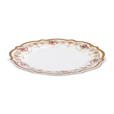 Emsan Empire Bone Golden Flower 29-Piece Dinner Set for 6 People, Gold