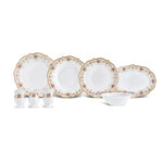 Emsan Empire Bone Golden Flower 29-Piece Dinner Set for 6 People, Gold