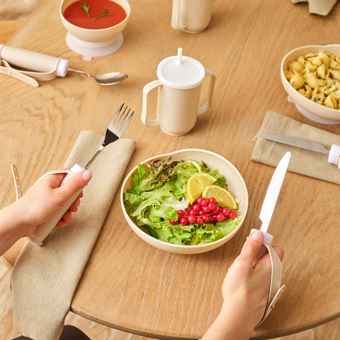 Karaca For All Easy-Grip 3-Piece Stainless Steel Cutlery Set, Beige