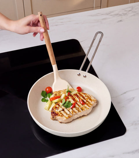 Karaca Granite Whitestone 7-Piece Non-Stick Induction Cookware Set, White