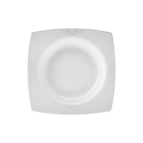 Karaca Royal Lace 24-Piece Porcelain Dinner Set for 6 People, White