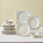 Karaca Royal Lace 24-Piece Porcelain Dinner Set for 6 People, White