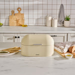 Karaca Dustin Metal Bread Box, 33.5cmx18cmx19.5cm, Cream
