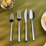 Karaca Milas 24-Piece Stainless Steel Cutlery Set for 6 People, Platinum