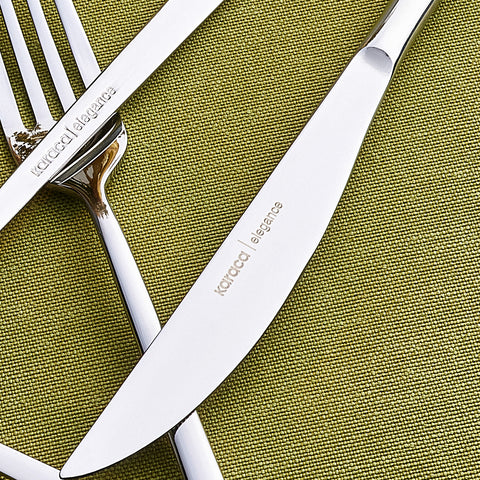 Karaca Milas 24-Piece Stainless Steel Cutlery Set for 6 People, Platinum