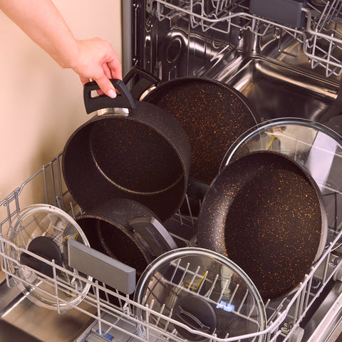 Karaca Blackgold Biogranite 7-Piece Non-Stick Cookware Set, Black Gold