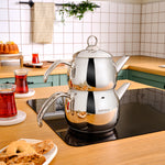 Karaca Belinay Stainless Steel Teapot Set, Medium, Silver