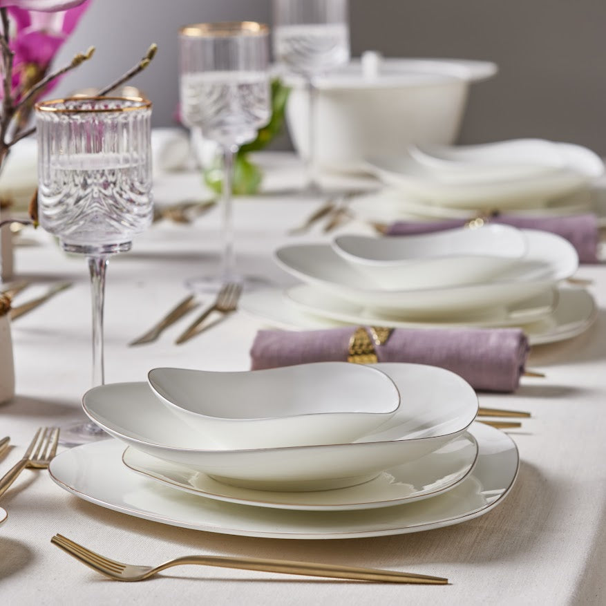Karaca Red Carpet Collection Fine Pearl Extra Tristan 62-Piece Dinner