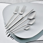 Karaca New Glacial 84-Piece Elegance Cutlery Set for 12 People, Platin