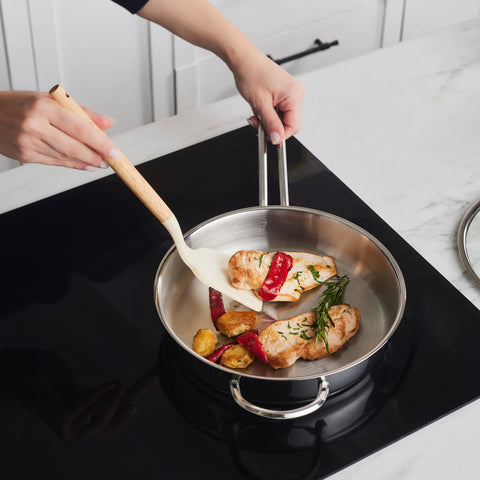 Karaca Ada V2 12-Piece Stainless Steel Induction Cookware Set, Silver