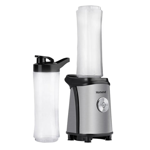 Homend Mixfresh 7010UK Dishwasher Safe, Stainless Steel Blender & Smoothie Maker, Two 600ML BPA Free Portable Bottles, Inox Black
