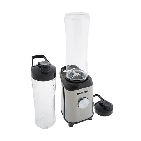 Homend Mixfresh 7010UK Dishwasher Safe, Stainless Steel Blender & Smoothie Maker, Two 600ML BPA Free Portable Bottles, Inox Black