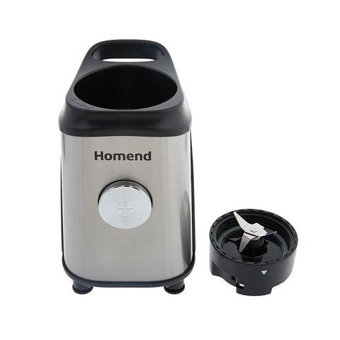 Homend Mixfresh 7010UK Dishwasher Safe, Stainless Steel Blender & Smoothie Maker, Two 600ML BPA Free Portable Bottles, Inox Black