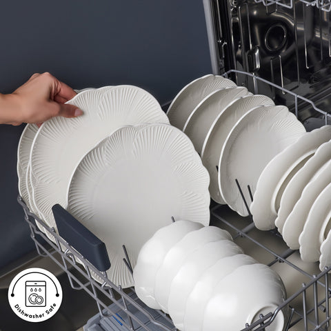 Karaca Bloom Bone China 24-Piece Dinner Set for 6 People, White