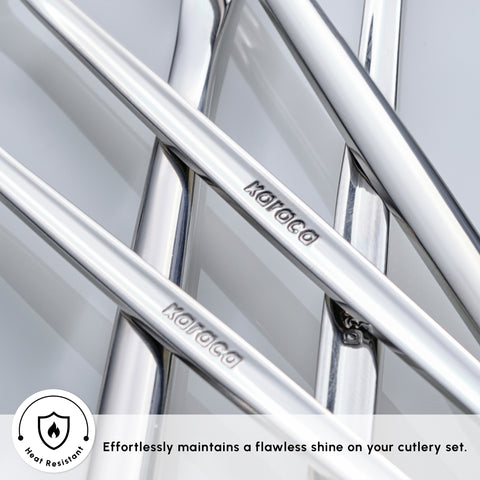 Karaca Orion Silver 60-Piece Stainless Steel Cutlery Set for 12 People, Silver