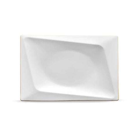 Jumbo Bone China Fold 58-Piece Dinner Set for 12 People, Gold