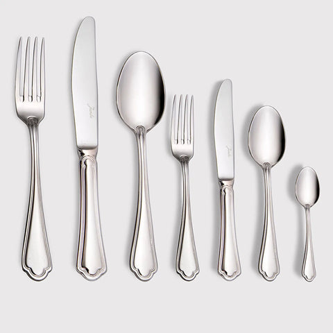 Jumbo 1400 84-Piece Stainless Steel Cutlery Set for 12 People, Silver