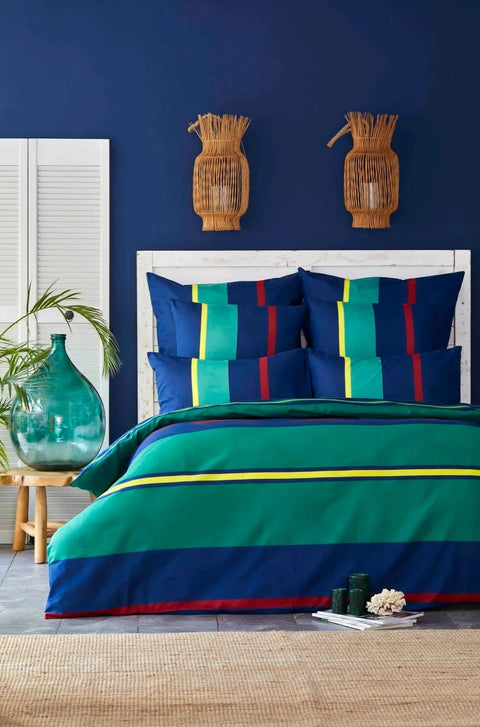 Nautica Heritage 100% Turkish Cotton Duvet Cover Set, 200cmx200cm, Green Multi