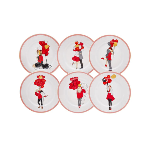 Karaca​ Couple 6 Piece Porcelain Serveware Set, 20cm, Multi