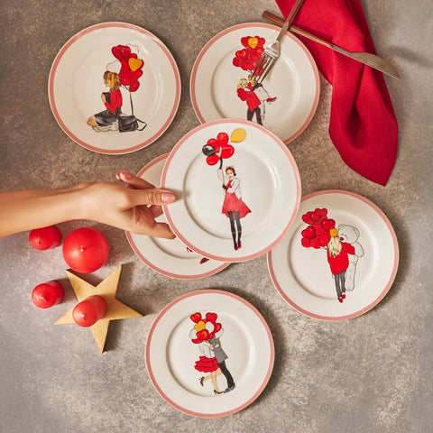 Karaca​ Couple 6 Piece Porcelain Serveware Set, 20cm, Multi