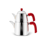 Jumbo Siesta Stainless Steel Induction Teapot, Midi, Red Silver