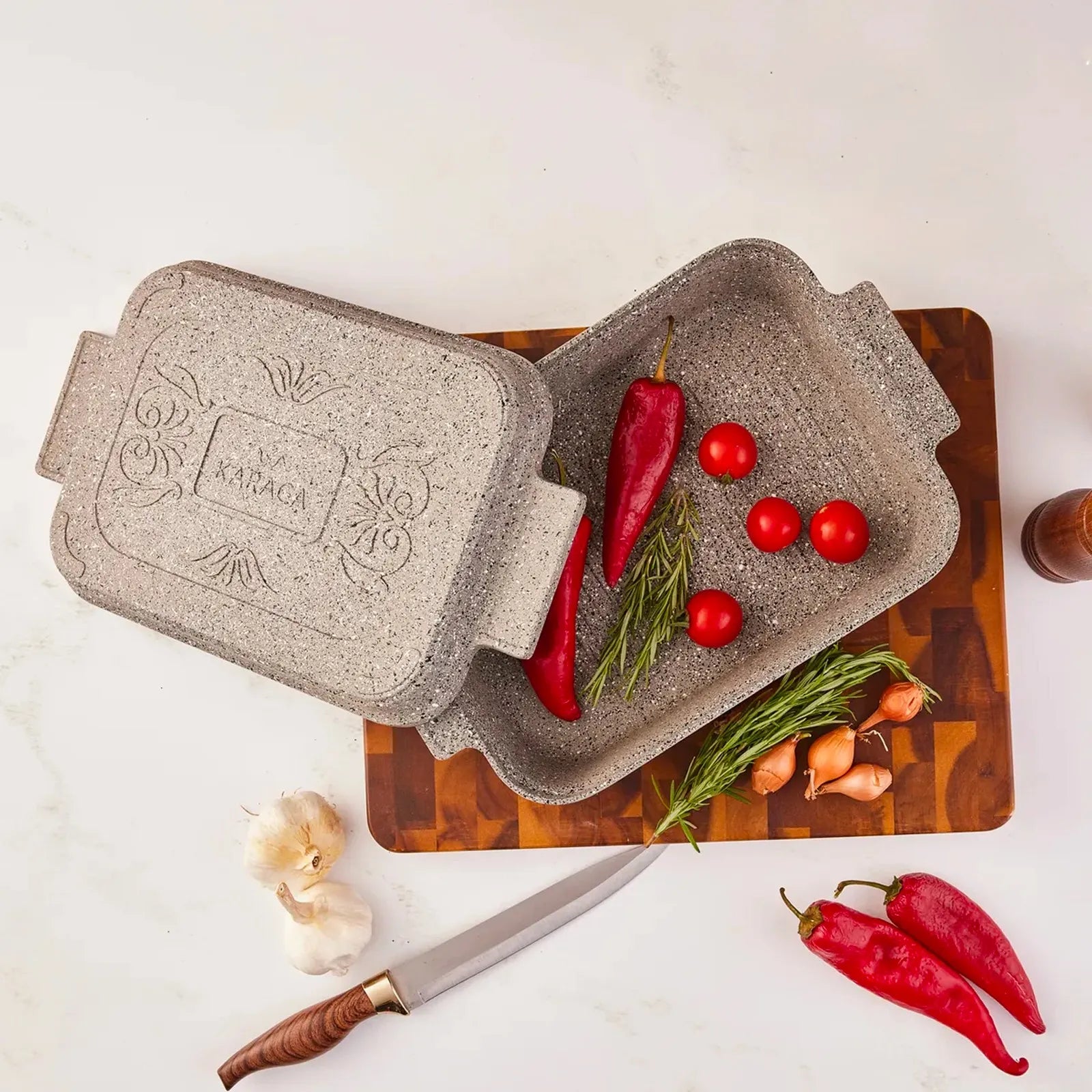 Karaca Love of Kitchen Biogranite 2-Piece Non-Stick Casserole Baker Pa