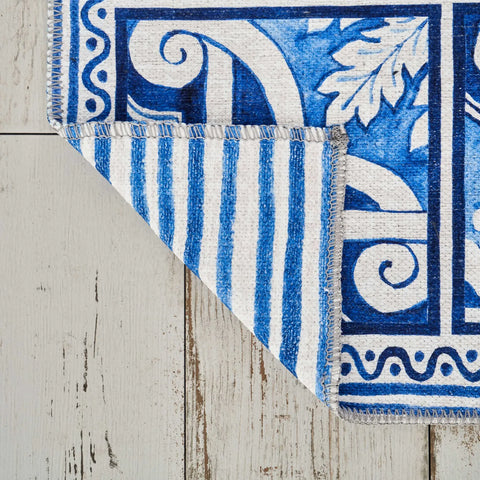 Kasmir Rugs Decorative Art Trend Simi Double Face Rug, 80cmx150cm, Blue White