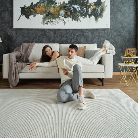 Kasmir Rugs 724 Scandinavian Malmo Rug, 120cmx180cm, Cream