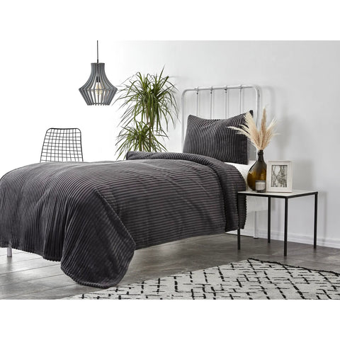 Karaca Home Joena Soft Bedspread Set, Single, Black