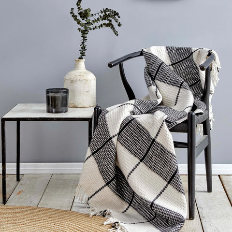 Karaca Home Carmen Blanket, Double, Black White
