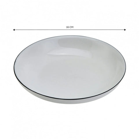 Karaca Elica Porcelain Side Plate, 16cm, White Black