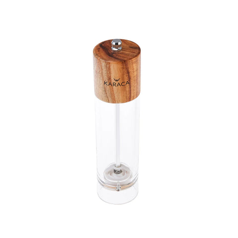 Karaca Net Acrylic Spice Grinder, 15cm, Wood Transparent