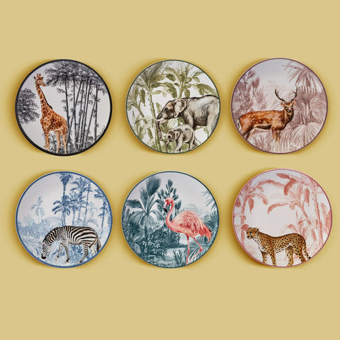Karaca Jungle 6 Piece Porcelain Serveware Set, 22cm, Multi