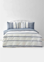 Karaca Home Dobby Woven Duvet Cover Set, Super King, White Indigo