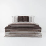 Karaca Home Aspen 100% Turkish Cotton Duvet Cover Set, Double, White Brown Black