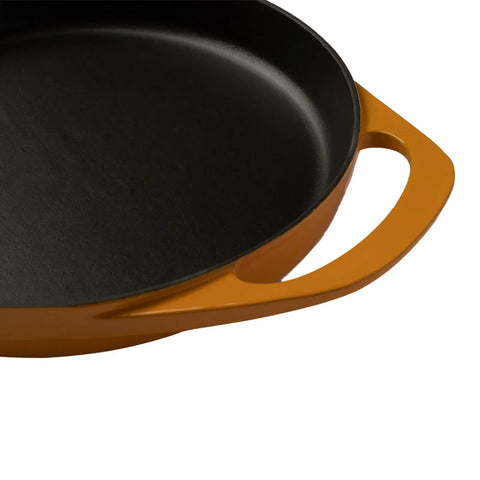 Pot Art Cast Iron Induction Shallow Stock Pot, 22cm, Yellow