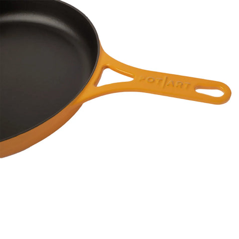 Pot Art Cast Iron Induction Frying Pan, 28cm, Yellow